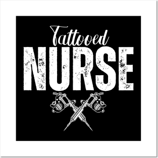 Tattooed Nurse With Tattoo Machines Posters and Art